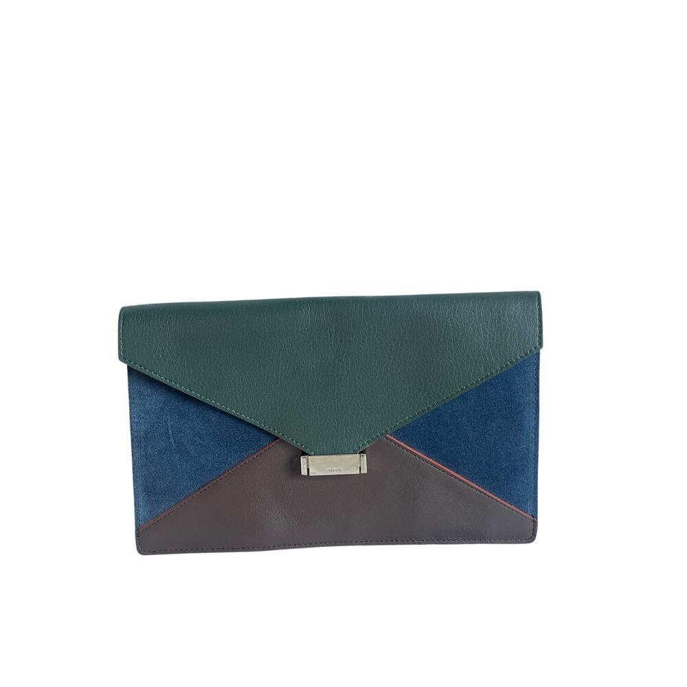 Celine Diamond envelope clutch green and blue